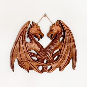Wooden Double Dragon Wall Art