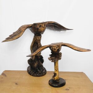 Wooden Flying Owl Statue