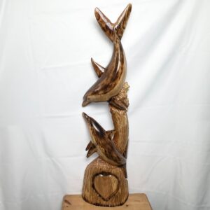 Wooden Dolphin Statue