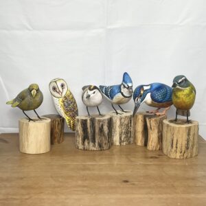 Medium Wooden Perched Birds