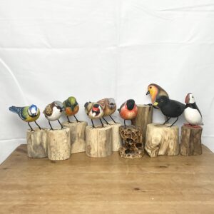 Small Wooden Perched Birds