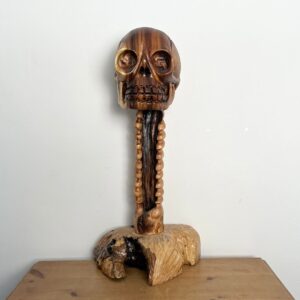 Wooden Skull + Spine Carving